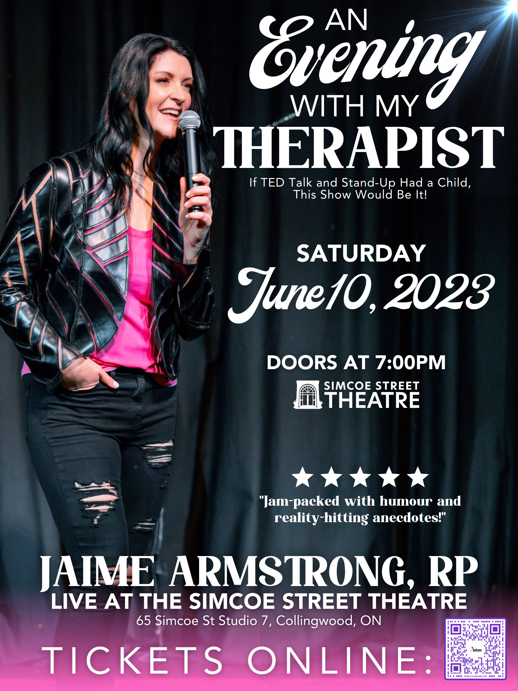 An Evening With My Therapist is a live show and after-show meet and greet rolled into one hilarious and brain-changing evening!